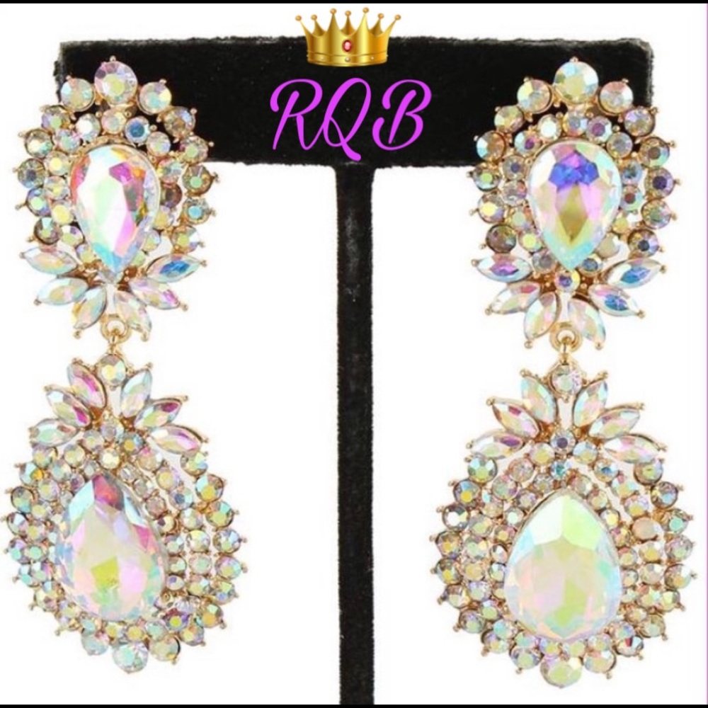 AB Swarovski Crystal Pageant earrings pierced